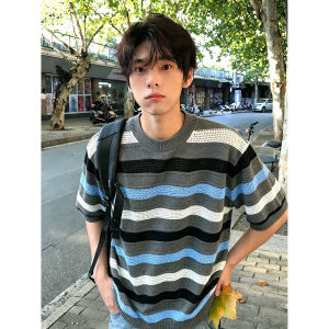ZHUOCAN | American Stripe Mesh Breathable Short Sleeve T-Shirt