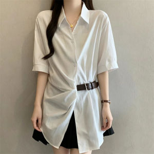 AIYITI | Youthful Irregular Waist Short Sleeve Summer Womens Blouse