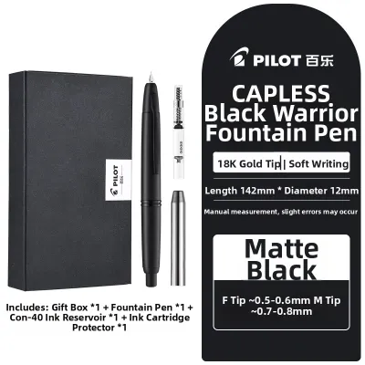 Pilot | Capless Design Stylish Black Steel Nib Fountain Pen
