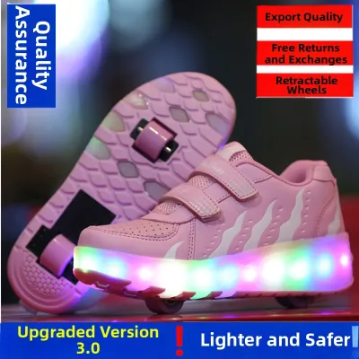 One-click Retractable LED Light-up Roller Skates