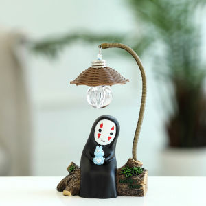 Creative Table Decoration Miyazaki Hayao Cartoon No Face Man Patron Saint Small Night Lamp Decoration Bedroom Student Gift Resin