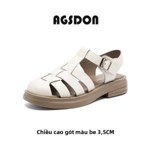Agsdon | Dép Nữ Mới Thu Đế Dày Cắt Khuyết