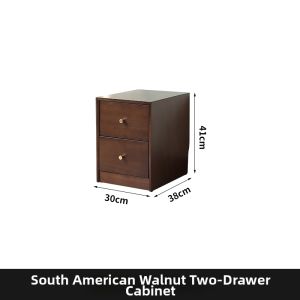 Bedroom Small High Drawer Nightstand Solid Walnut Wood