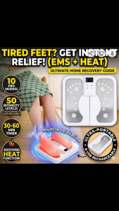 [SG Stock] EMS Foot Massager with Heat | 10 Modes & 50 Intensity Levels | Foldable Foot Muscle Stimulator for Pain Relief & Blood Circulation