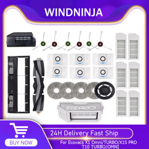 Brush Filter For Ecovacs Deebot X1 OMNI/TURBOT10 OMNI/TURBO/X1S PRO Dust Box Main Side Brush Filter Mop Rag Dust Bags Mop Parts