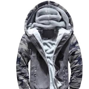 ＜1118＞  AliExpress Jenis Popular Musim Sejuk Penyamaran Sweater Lelaki Kasual Sukan Kardigan Sweater Kot Luar Tambah Bulu Pemanasan Tebal Sweater