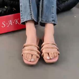 Korean Style Flat Sandals For Women Summer Beach Slippers With Open Toe