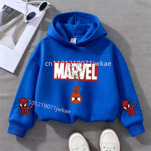 Hot Toys | 2026 Long Sleeve Casual Boys Girls Sweater Winter/Spring Childrens Marvel Spider-Man Cartoon Print Hooded Sweatshirt