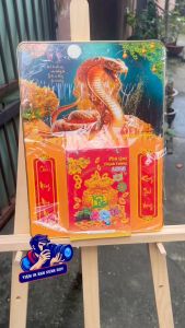 Lịch Tết 2025 Lịch Gỗ Treo Tường Laminate Tráng Gương Ất Tỵ 3D kích thước 30x40cm Gắn Bloc Đại Lỡ MS7-11
