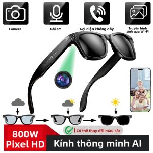 Kính Thông Minh Với Tính Năng Nhận Diện Ảnh AI Quay Video 8MP Chức Năng Dịch Thuật Pin 270mAh Chống Nước IP65 Kết Nối Bluetooth