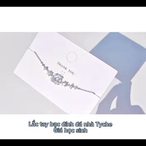 Lắc tay bạc nữ Tyche Moon over size kiểu dáng Hàn Quốc phong cách trẻ trung phù hợp đeo đi học đi chơi TYCHE JEWELRY