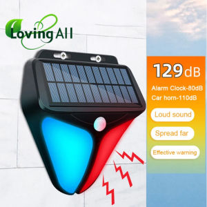 Alarm Siren Motion Sensor Home Yard Outdoor Wireless Solar Powered Strobe Light Siren Waterproof Flash Alarm Lamp Solar System