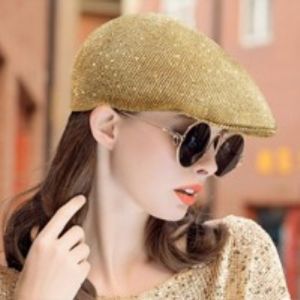 หมวกเบเร็ตแฟชั่นสำหรับผู้หญิง หมวกฤดูใบไม้ผลิและฤดูใบไม้ร่วง หมวกกันแดด หมวกฤดูหนาว หมวกปีกกว้างสีสดใส เครื่องประดับแฟชั่น