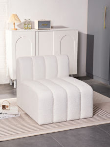 Creamy Style Fabric Sofa Designer Creative Module Straight Line Living Room Furniture Single Seat Chair for Small Spaces