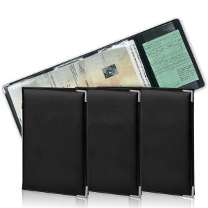 3 Pcs Grey Card Case with 4 Compartments – Soft Touch PVC Rubber Protects Car & Motorcycle Registration Certificate