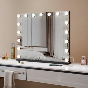 LIWAN | With Light Bulb Desktop LED Smart Tricolor Makeup Mirror