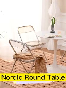 RISERO Dining Table Coffee Table Round Negotiation Table Living Round Tea Table Home Room Leisure Table