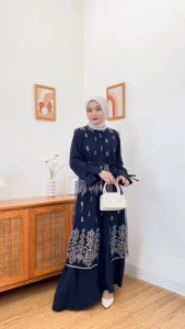 Gaun Kondangan 2in1 Alexa Dress Wanita Dewasa Gamis Inner Outer Brukat Terpisah Bahan Cerutty Terbaru 2025