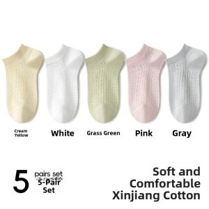 miiow | Antibacterial Breathable Hollow Out Womens Socks Cotton 78.9% Nylon 17.1% Spandex 4% Moisture Wicking Short Cotton Socks