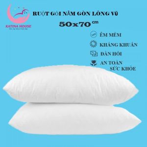 Ruột gối gòn lông vũ nhân tạo 50x70cm êm mềm tựa bông giúp ngủ ngon và sâu hơn
