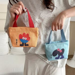 Mini Canvas Handbag Toddlers Outing Womens Tote Bag Walking Small Mommy Bag Fashionable Canvas Bag with Zipper Closure Casual Scene