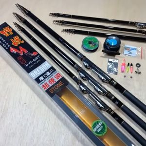 SET TEGEK KOLONG OREGON STONE 270 300 360 450 540 630 - CARBON - JORAN CUSTOM SUDAH RING DAN REEL SEAT - SENAR - TOKOS TINGGAL PAKAI