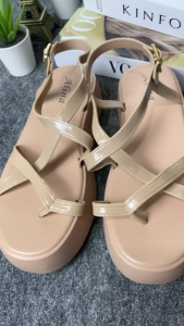 Sandal Platform Wanita Jelly Motif Tali Jaring Hak Tinggi 1759-K1