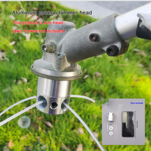 1Pc Aluminum Alloy Cylindrical Trimmer Head Installation Hole 1Inch/2.54Cm Side Fixed Lawn Rope Easy to Install 3 Accessories and 4 Steel Wire Lawn Ropes Strong and Durable Not Afraid of Stones Suitable for Gardening Gardening Lawn Trimming
