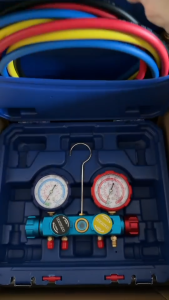 DSZH ชุดเกจวัดน้ำยาแอร์ 4 ทาง รุ่น CT-860G-R410A พร้อมสาย 1 ชุด 4 เส้น แดง เหลือง น้ำเงิน ดำ ยาว 150cm