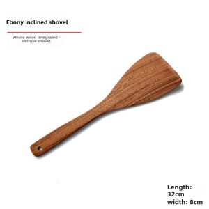 High-Temperature Resistant Wooden Spatula Long-Handled Utensils for Stir-Frying Non-Stick Pan Soup Spoon Rice Spoon Paint-Free