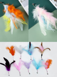 Feather Bell Cat Toy Interactive Plush Pet Replacement Head Boredom Buster Play Stick for Cats Dog Toys by Other Brand