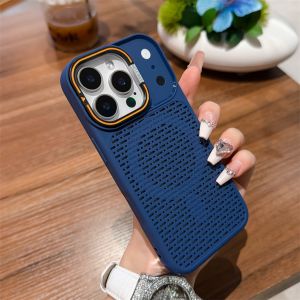 Heat Dissipation Lens Stand For Magsafe Magnetic Phone Cases For iPhone 17 16 15 14 Plus 13 12 11 Pro Max Hard Shockproof Cover