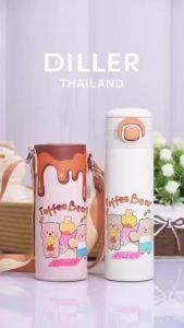[ส่งจากไทย]Diller Thermo Tumbler 520ml MLH9260 แก้วเก็บความเย็น/ร้อน 24ชม ฝากดพร้อมหลอดดุด สแตนเลส2ชั้นพร้อมฉนวนสูญญากาศ