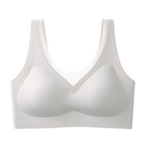 Seamless Breathable Sports Bra Tank Top Nylon Fabric Fixed Strap No Wire Comfortable Underwear Youth Female Summer Nylon Bra