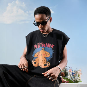 American Vintage Hand-drawn Cartoon Letter Tank Top