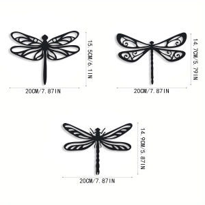 1pc Dragonfly Wall DecorBlack metal dragonfly decorationMetal Dragonfly Outdoor DecorDragonfly decoration in the living room