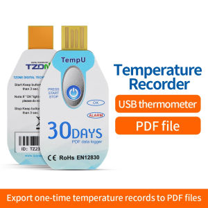 USB Temperature Data Logger Temperature Humidity Data Recorder Single Use USB Port 10000 Points PDF File Report 30/60/90 Days