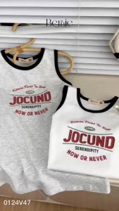 Váy suông ba lỗ viền cổ in chữ dáng thể thao cho bé gái size 9kg tới 25kg Bernie 0124V47