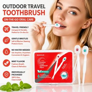 20pcs Mini Toothbrush With Toothpaste Exploded Bead Toothbrush Disposable Portable Travel Toothbrush Adult Cleaning Toothbrush