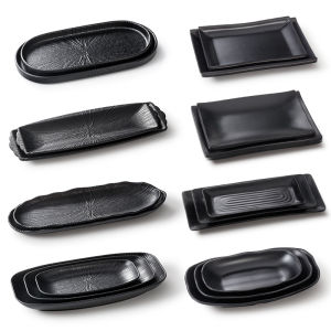 Melamine Plastic Rectangular Plate Dining Utensils Hot Pot Preparation Special Commercial Use Barbecue Long Strip Dish Plate