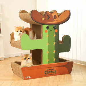 HOOPET | Cactus-shaped Wear-resistant No-falling Flakes Double-layer Cat Scratching Board