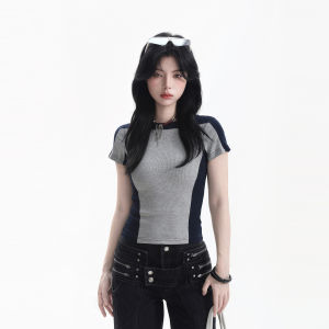 zuocisankon | Vintage Patchwork Slim Fit Tshirt