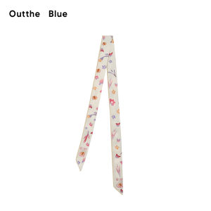 Outthe Blue New Satin Print Leopard Pattern Long Silk Headscarf Waist Belt Decoration Fashionable Spring Autumn Polyester Fiber