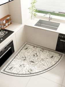 ZHIBAIJIA | Retro Heart Shaped Kitchen Mat Oil-Proof Quick-Drying Slip-Resistant