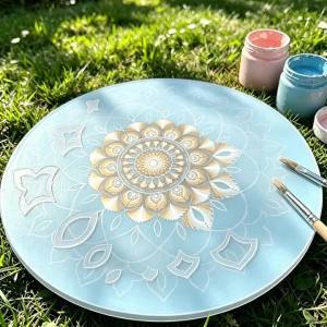 YOMDID 42pcs Transparent PET Mandala Template Set DIY Art Craft Stencil With 14 Basic Pattern 3 Sizes Perfect For Dot Painting