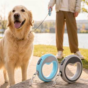 Teekland Retractable Dog Leash 2.5M Automatic Retractable Pet Walking Leash Circular Ergonomic One‑Hand Lock Design Lightweight Anti‑Slip Handle for Small Medium Dogs & Cats