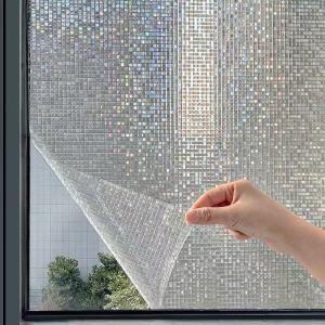 3D Laser Mosaic Glass Stickers Window Privacy Glass Film Electrostatic Adsorption Glass Window Film Suitable for Kitchens Bathrooms Bedrooms Offices and Other Settings
