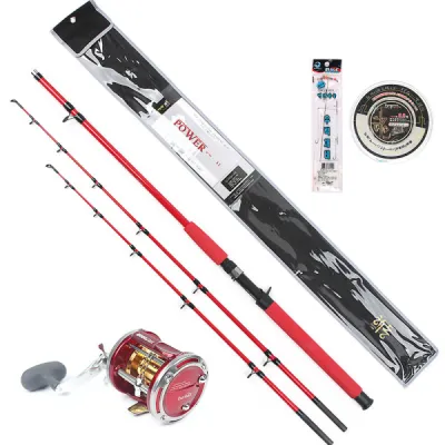 Banax | Banax Boat Fishing Set 2Top Rockfish Fishing Rod Conventional Reel Braided Line
