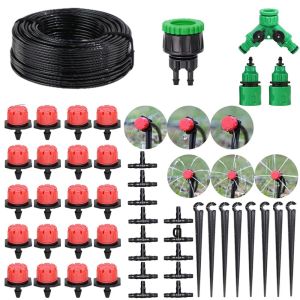 5-50m สวน 1/4 หยดชลประทานชุดรดน้ําอัตโนมัติระบบหัวฉีดสําหรับ Farmland พืชบอนไซดอกไม้ผักเรือนกระจก