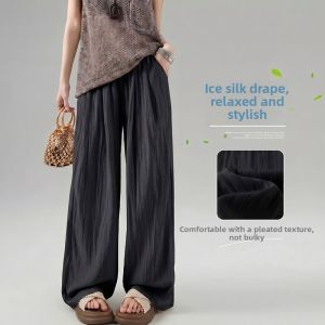 Jeanswest | Summer Black Yamamoto Pants Lightweight Draping Wide Leg Casual Trousers
